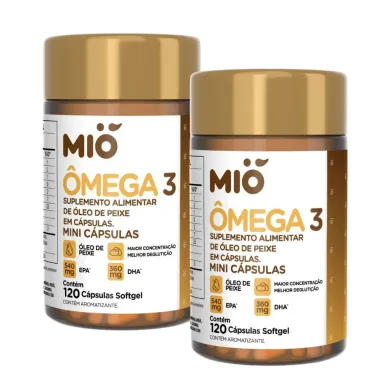 Kit 2 Ômega 3 Mió 120 Mini Cápsulas Softgel