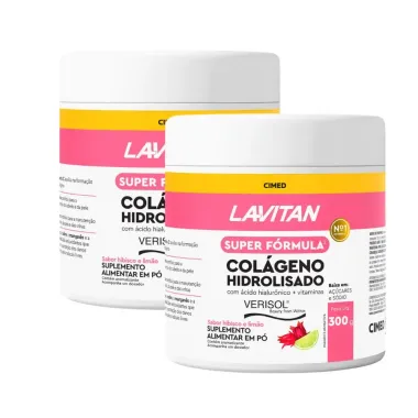 Kit 2 Lavitan Super Fórmula Colágeno Hidrolisado Suplemento em Pó 300g