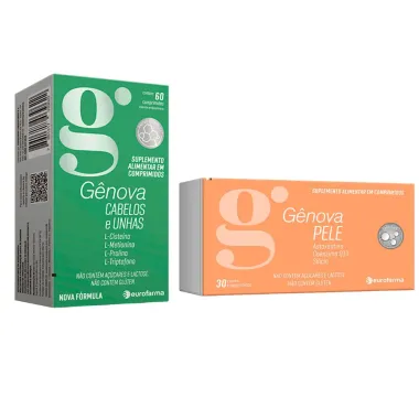 Kit Gênova Cabelos e Unhas 60 Comprimidos e Genova Pele com 30 Comprimidos