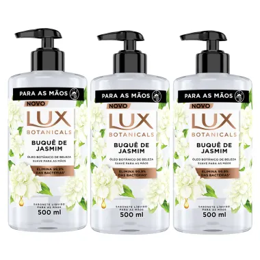 Kit 3 Sabonete Líquido Lux Botanicals Capim Limão e Frangipani 500ml