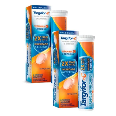 Kit 2 Targifor+C Vitamina C + Arginina com 16 Comprimidos Efervescentes