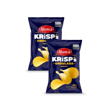 Kit 2 Batata Alian&ccedil;a Krisps Ondulada 45g