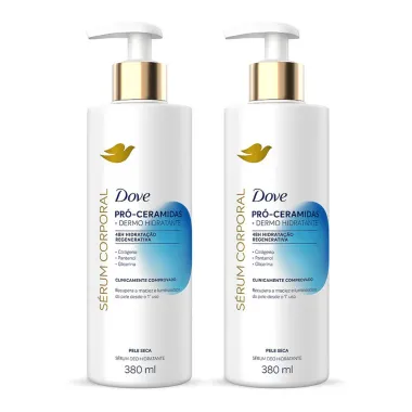Kit 2 S&eacute;rum Corporal Dove Pr&oacute; Ceramidas Dermo Hidratante Pele Seca 380ml