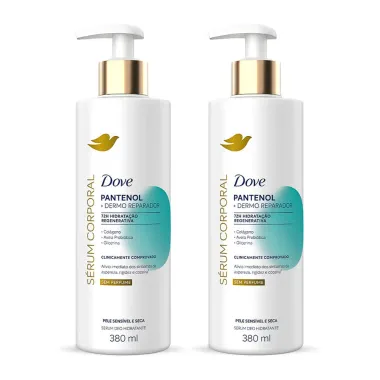 Kit 2 Sérum Corporal sem Perfume Dove Pantenol Dermo Reparador 380ml