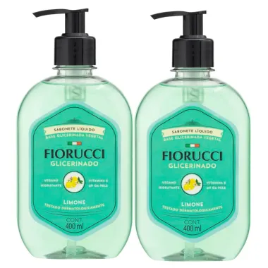 Kit 2 Sabonete Líquido Fiorucci Glicerinado Vegetal Limone 400ml
