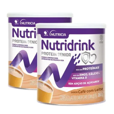 Kit 2 Nutridrink Protein Senior Sabor Caf&eacute; com Leite 380g