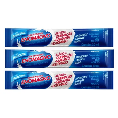Kit 3 Leite de Magnésia EnoMagno Sabor Tradicional 10ml