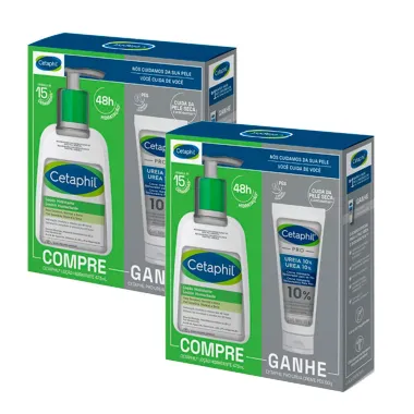 Kit 2 Cetaphil Loção Hidratante 473ml e Ganhe Creme Hidratante para Pés Pro Uréia 60ml cada