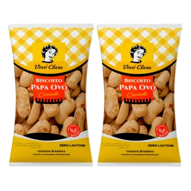 Kit 2 Biscoito Vov&oacute; Clara Papa Ovo 90g