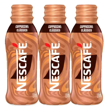 Kit 3 Bebida Láctea Nescafé Cappuccino Clássico 270Ml