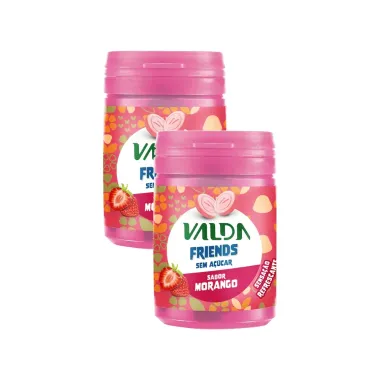 Kit 2 Pastilhas Valda Friends Sabor Morango 50g