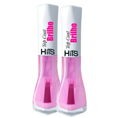 Kit 2 Esmalte Hits Top Coat Brilho 8ml