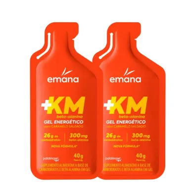 Kit 2 Gel Energético Emana +KM Beta Alanina Sabor Caramelo Salgado 40g