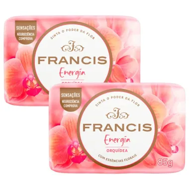 Kit Sabonete em Barra Francis Energia Orquídea 85g - 2 Unidades