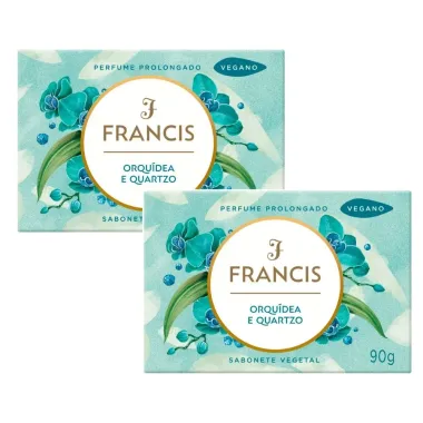 Kit Sabonete em Barra Vegetal Francis Orquídea e Quartzo 90g - 2 Unidades