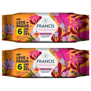 Kit Sabonete em Barra Francis Brasilidades Manga Rosa com 12 Unidades 80g cada