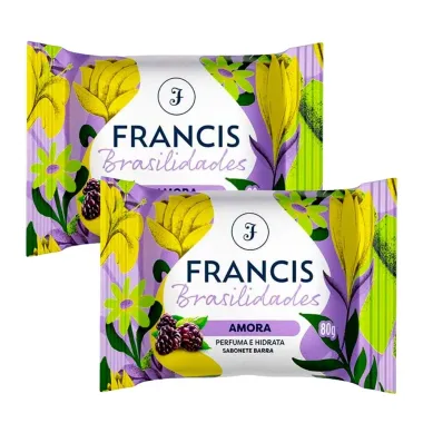 Kit Sabonete em Barra Francis Brasilidades Amora 80g - 2 Unidades