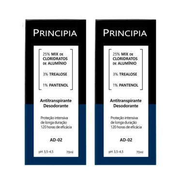 Kit 2 Antitranspirante Desodorante Principia AD-02 70ml