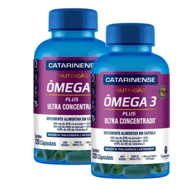 Kit 2 Ômega 3 Catarinense Nutrição Plus Ultra Concentrado 120 Cápsulas