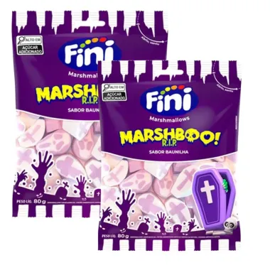 Kit 2 Balas Marshmallow Fini Marshboo R.I.P Sabor Baunilha 80g