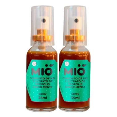 Kit 2 Composto de Mel e Extrato de Própolis Mió Sabor Menta Spray 35ml
