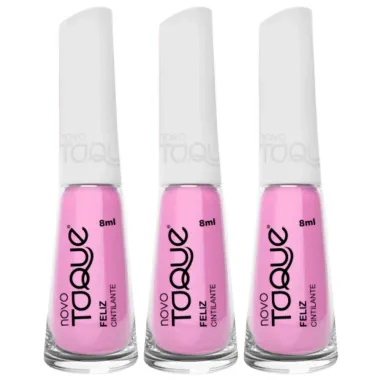 Kit 3 Esmalte Novo Toque Feliz Cintilante 8ml