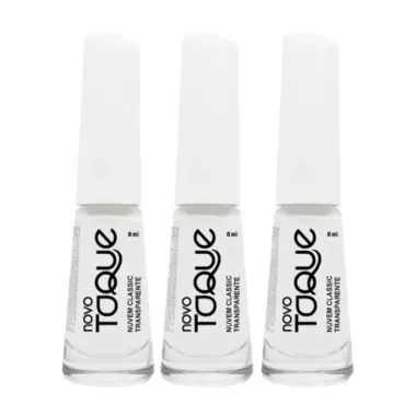 Kit 3 Esmalte Novo Toque Nuvem Classic Transparente 8ml