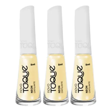 Kit 3 Esmalte Novo Toque Neon Cintilante 8ml