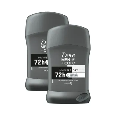 Kit 2 Desodorante Antitranspirante Dove Men +Care Invisible Dry com 45g