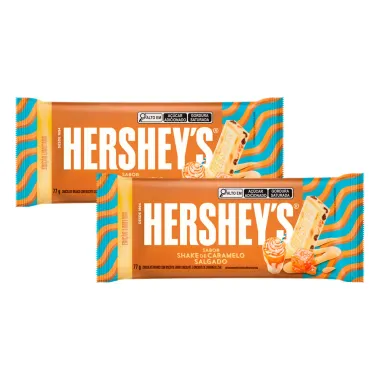 Kit 2 Chocolate Hershey's Branco Shake de Caramelo Salgado 77g