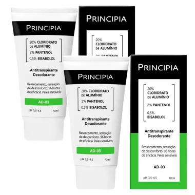 Kit 2 Desodorante Antitranspirante Principia AD-03 com 70ml
