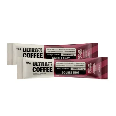 Kit 2 Ultra Coffee Plant Power Sabor Double Shot Sach&ecirc; 10g