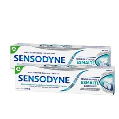 Kit 2 Creme Dental Sensodyne Sensibilidade & Esmalte Branqueador 100g