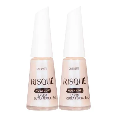 Kit 2 Esmalte Risqu&eacute; Cintilante L&aacute; vem Outra P&eacute;rola 8ml