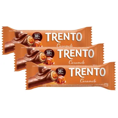 Kit 3 Chocolate Trento Caramelo 29g