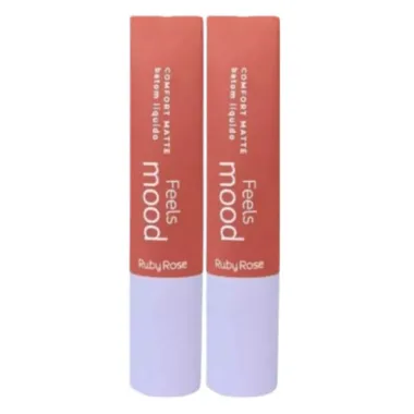 Kit 2 Batom Liquido Ruby Rose Feels Mood Brave HB8230L40