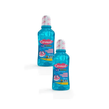 Kit 2 Enxaguante Bucal Carmed Fini Dentadura com Fl&uacute;or Zero &Aacute;lcool 250ml