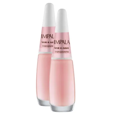 Kit 2 Esmalte Transparente Impala a Cor da Sua Moda Leve e Suave