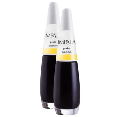 Kit 2 Esmalte Cremoso Impala Cor da Sua Moda Preto