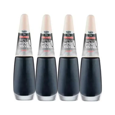 Kit 4 Esmalte Impala im Previsível Duo Color Cremoso Cor Desenrolada Misteriosa 7,5ml