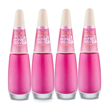 Kit 4 Esmalte Impala im Previsível Duo Color Cremoso Cor Tímida Biscoitera 7,5ml