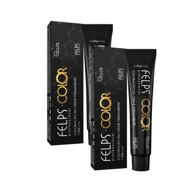 Kit 2 Coloração em Creme Permanente Felps Color 4.0 Castanho Base 60g