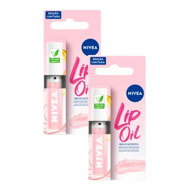 Kit 2 Lip Oil Labial Natural Glow Nivea 5,5ml