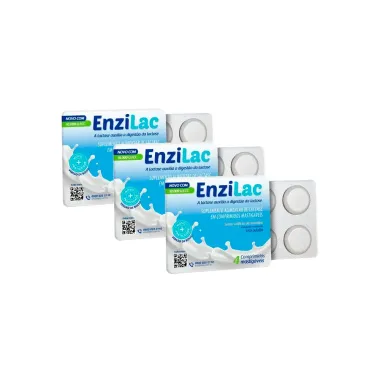 Kit 3 Enzilac 10.000U.FCC com 4 Comprimidos Mastigáveis