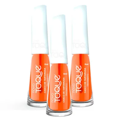 Kit 3 Esmalte Novo Toque Casco de Tartaruga Tratamento 8ml
