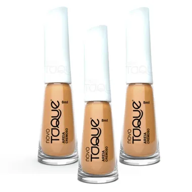 Kit 3 Esmalte Novo Toque Cremoso Cor Areia 8ml