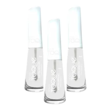 Kit 3 Esmalte Novo Toque Extra Brilho Tratamento 8ml