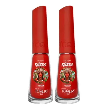 Kit 2 kit-2-esmalte-novo-toque-raizes-cremoso-cor-urucum-8ml