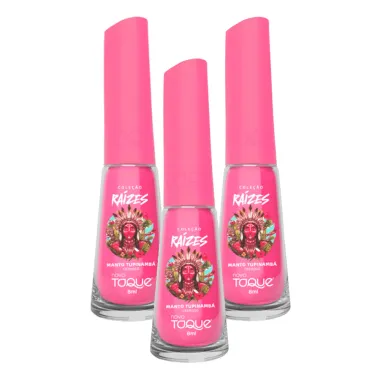 Kit 3 Esmalte Novo Toque Raízes Cremoso Cor Manto Tupinambá 8ml