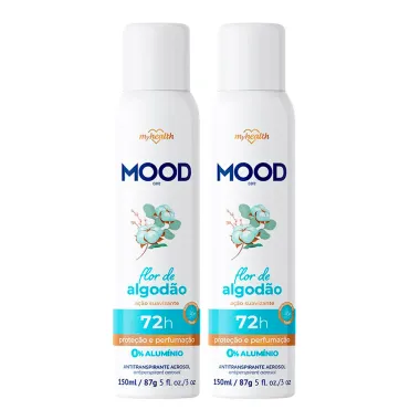 Kit 2 Desodorante Mood Care Aerosol Flor de Algodão Antitranspirante 72h 150ml